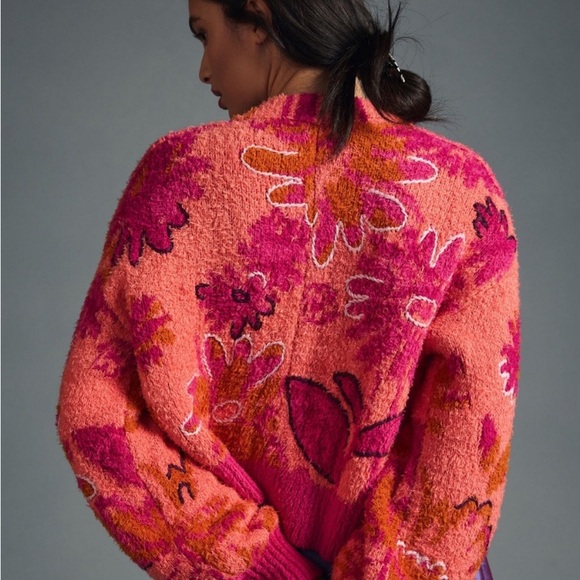 Anthropologie Embroidered Knit Cardigan - Picture 3 of 11